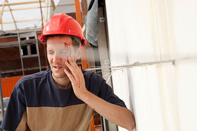 image of worker being hurt on a construction site